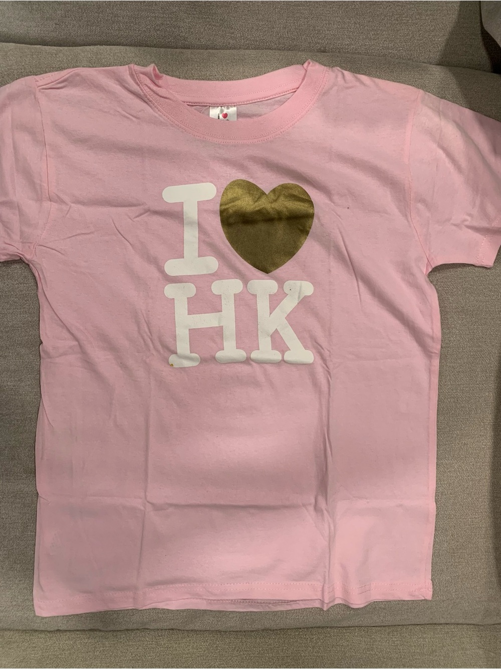 Women Pink "I ♥ HK" Short Sleeve Tee